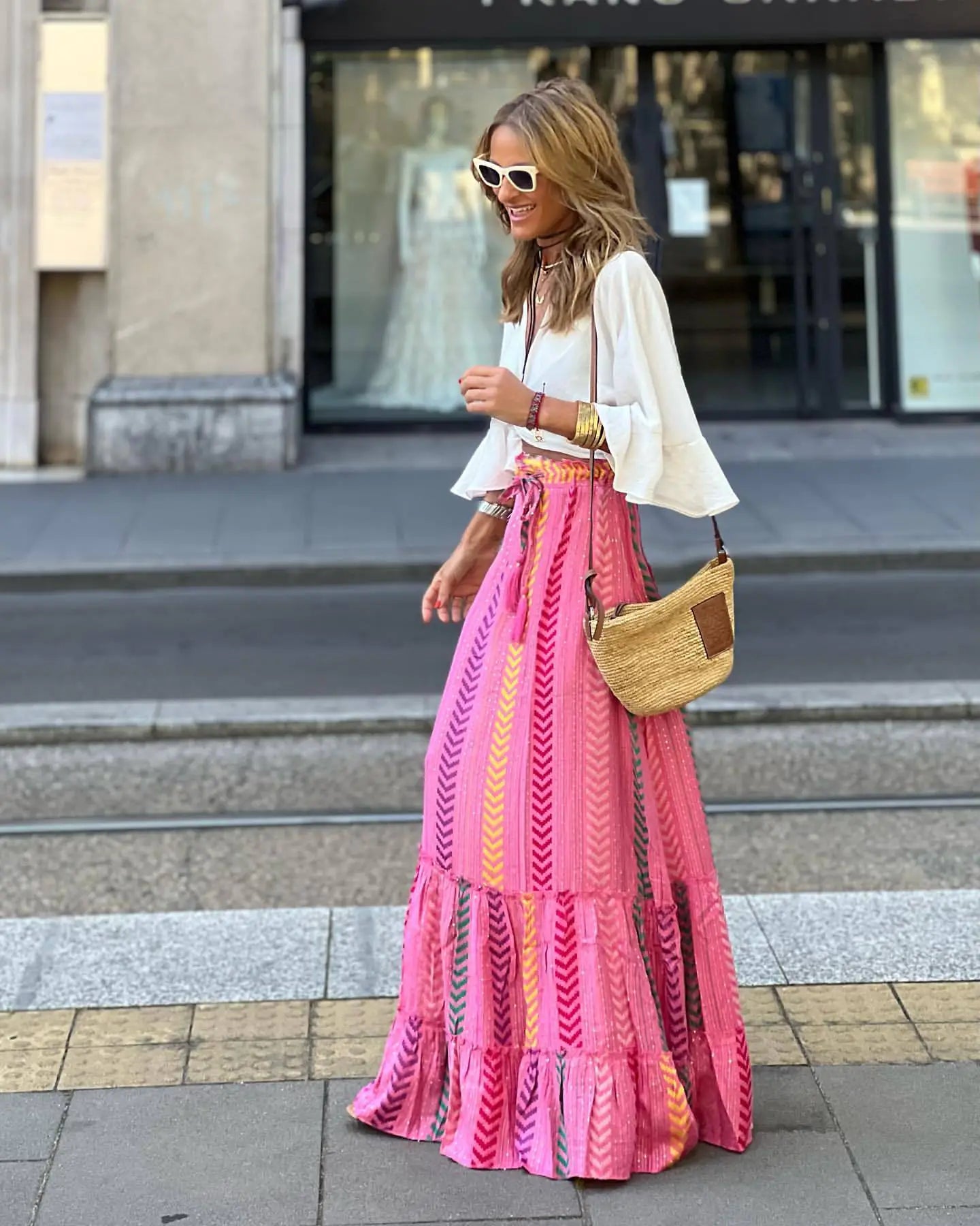 European Print Maxi Skirt - Summer 2026 Casual Wear