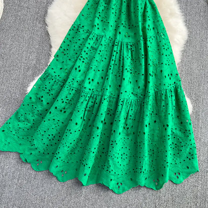 Bohemian Summer Dress with Embroidered Puff Sleeves